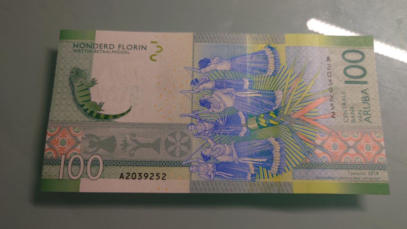 【世界钱币】精选微拍第115期暨2024年第26期  最新维港币展部分卖剩货品展销 2019年阿鲁巴100 最佳纸币 全新绝品无47尾号252