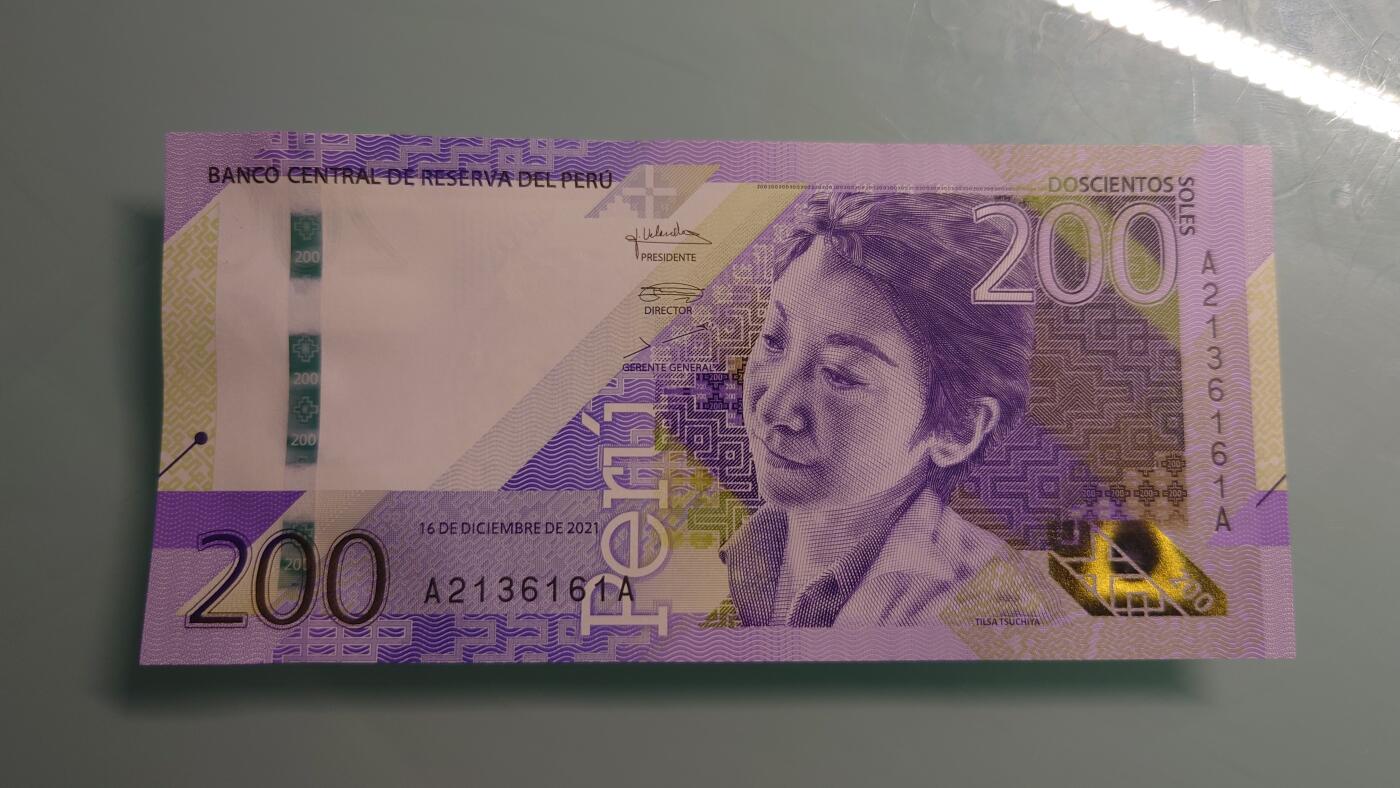 【世界钱币】精选微拍第115期暨2024年第26期  最新维港币展部分卖剩货品展销 【一口价已售出】2021年秘鲁200比索 AA冠全新绝品无47尾号161