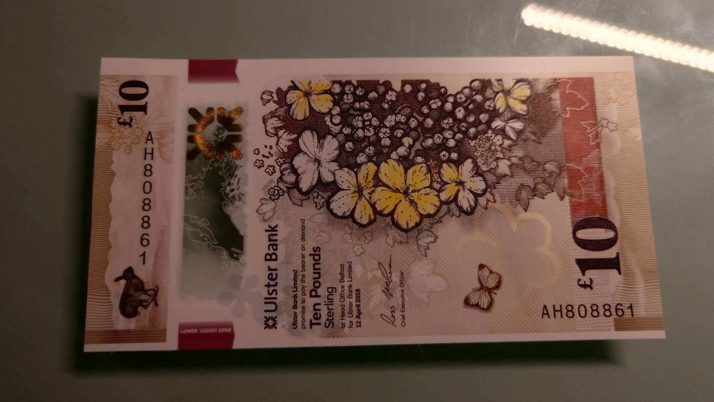 【世界钱币】精选微拍第115期暨2024年第26期  最新维港币展部分卖剩货品展销 2018年北爱尔兰阿尔斯特银行10镑 全新绝品无47倒置号880861