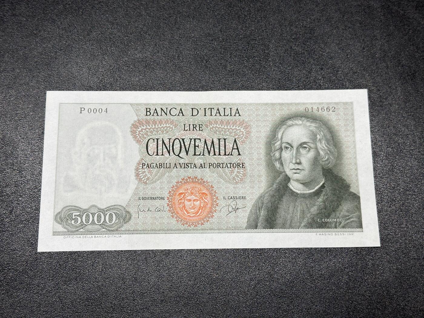 《外钞收藏家》第三百八十三期 1964年意大利5000里拉 全新UNC
