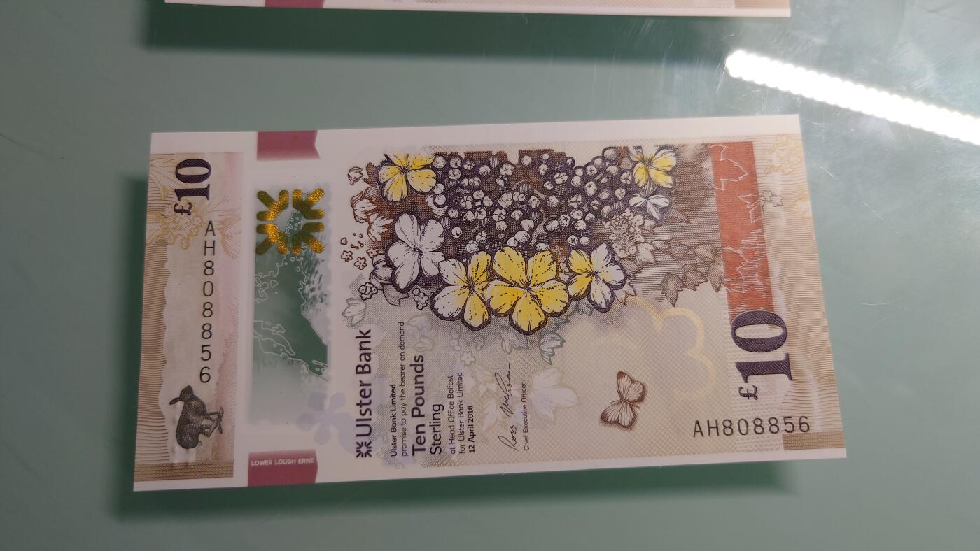 【世界钱币】精选微拍第115期暨2024年第26期  最新维港币展部分卖剩货品展销 2018年北爱尔兰阿尔斯特银行10镑 全新绝品无47尾号856