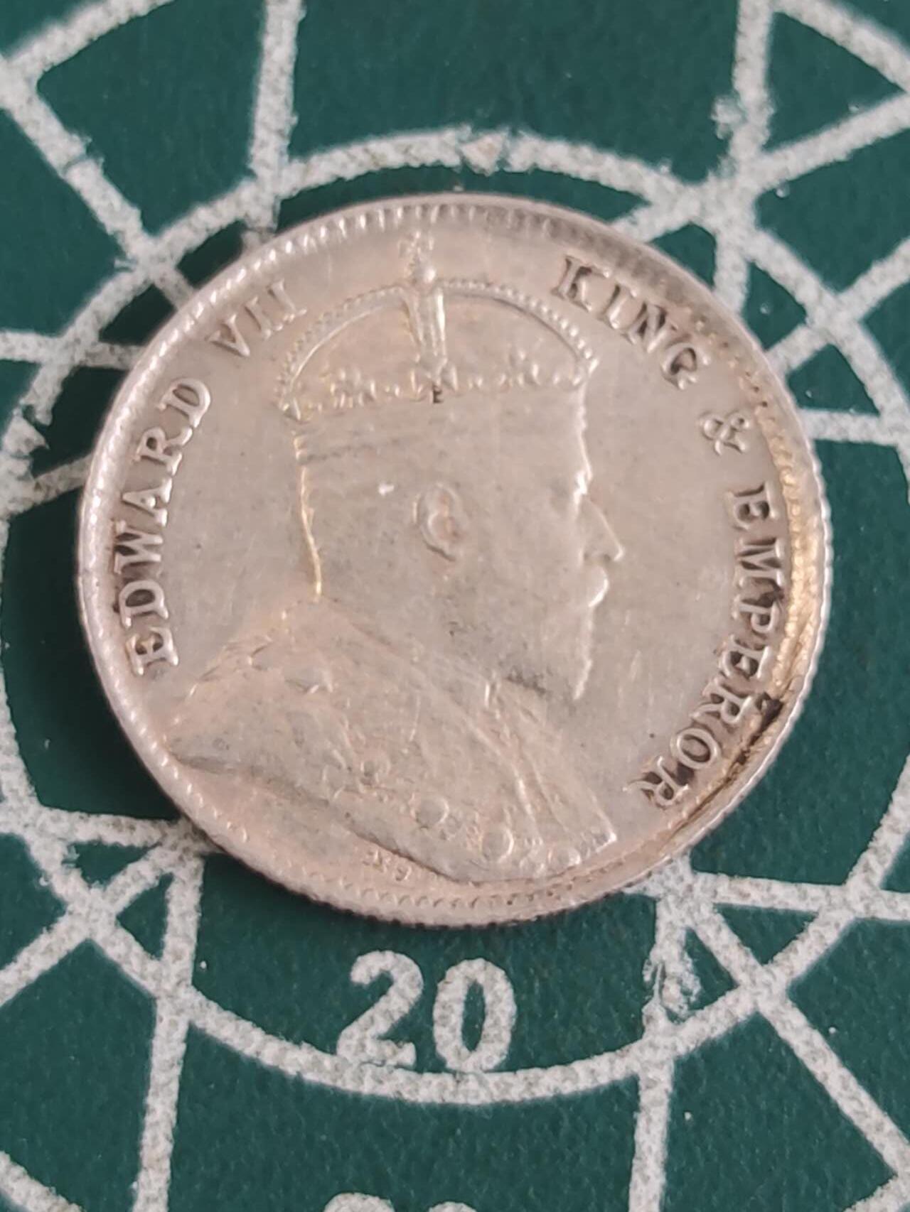 燕姐换藏第83拍 英属海峡1910年5分银币