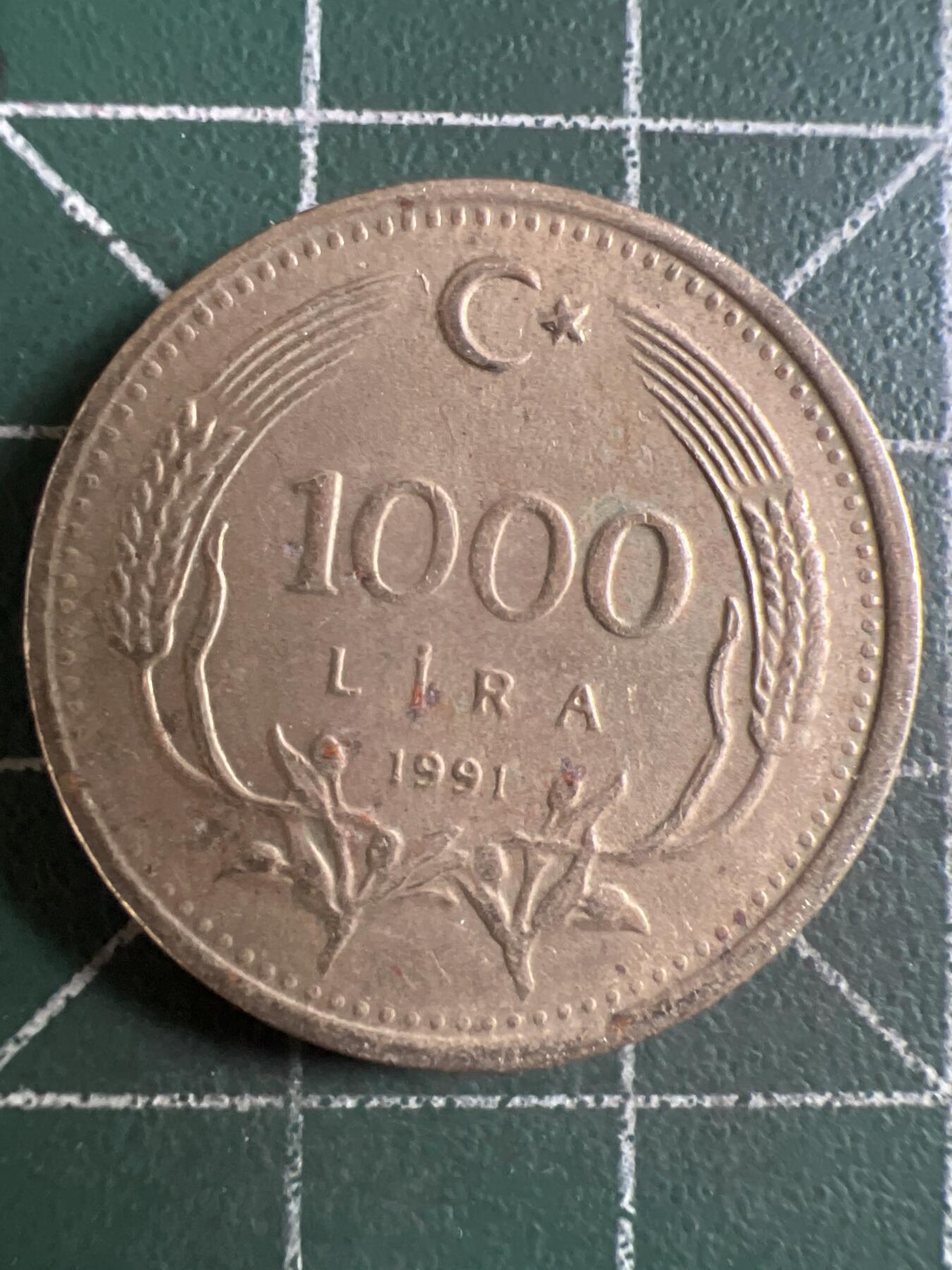 第651期 硬币专场 （无押金，捡漏，全场50包邮，偏远地区除外，接收代拍业务，本店十天发一次货） 土耳其1000里拉