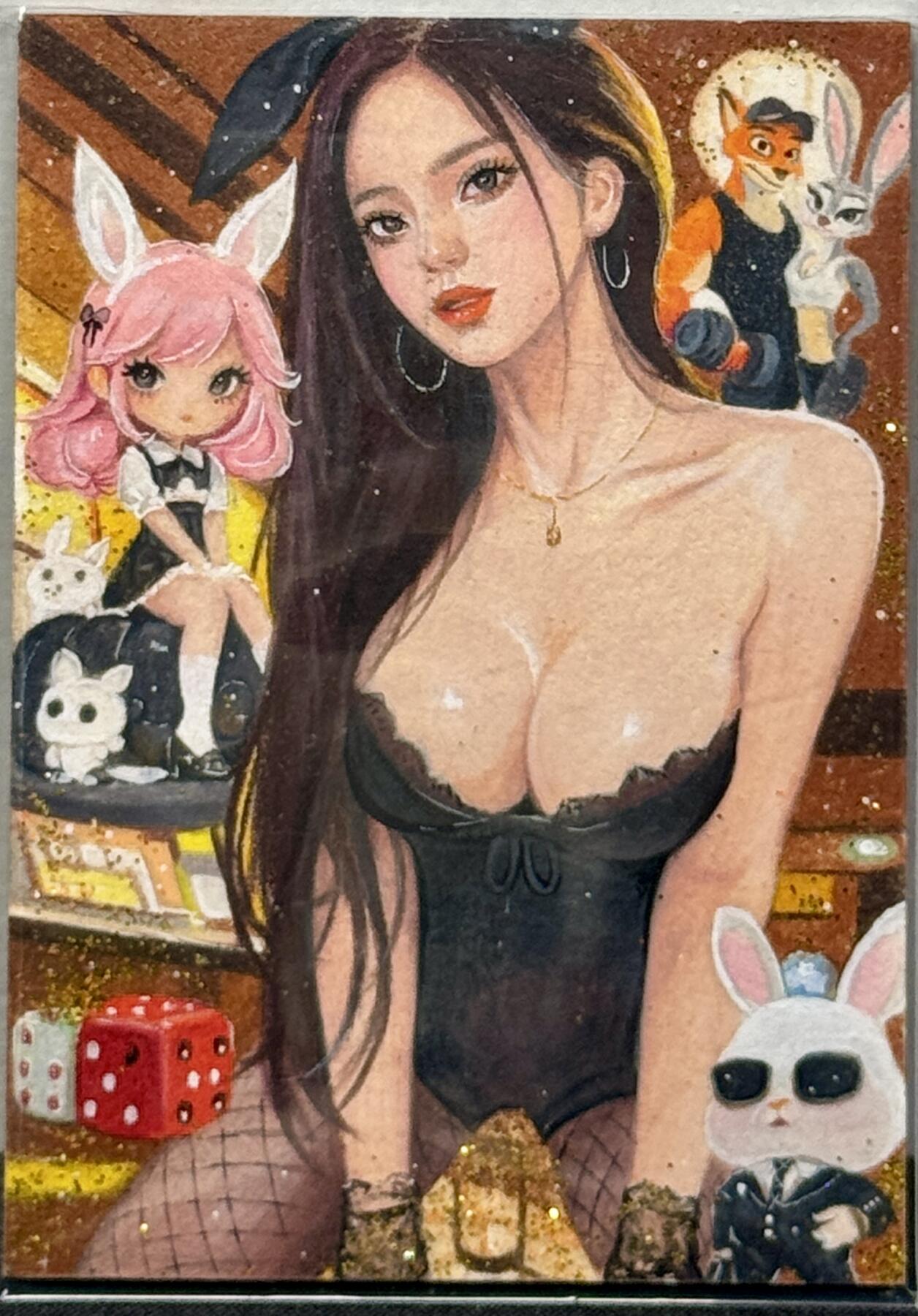 白泽拍卖卡牌专场第4期（六月精阳） 2024 小丸子亲签手绘卡 1/1 兔女郎