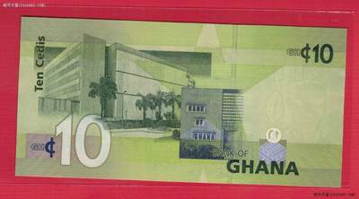 加纳2007年10塞地 非洲纸币 实物图 UNC 加纳2007年10塞地 非洲纸币 实物图 UNC
