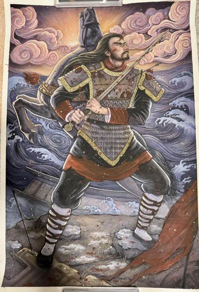 白泽拍卖卡牌专场第4期（六月精阳） - 2023 非严手绘原画 项羽 54cm*36cm