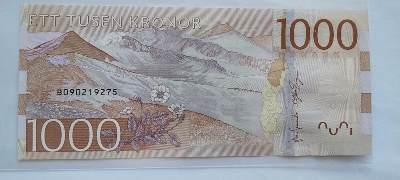 天和轩精品钱币第33场 全新UNC 瑞典1000 克朗 