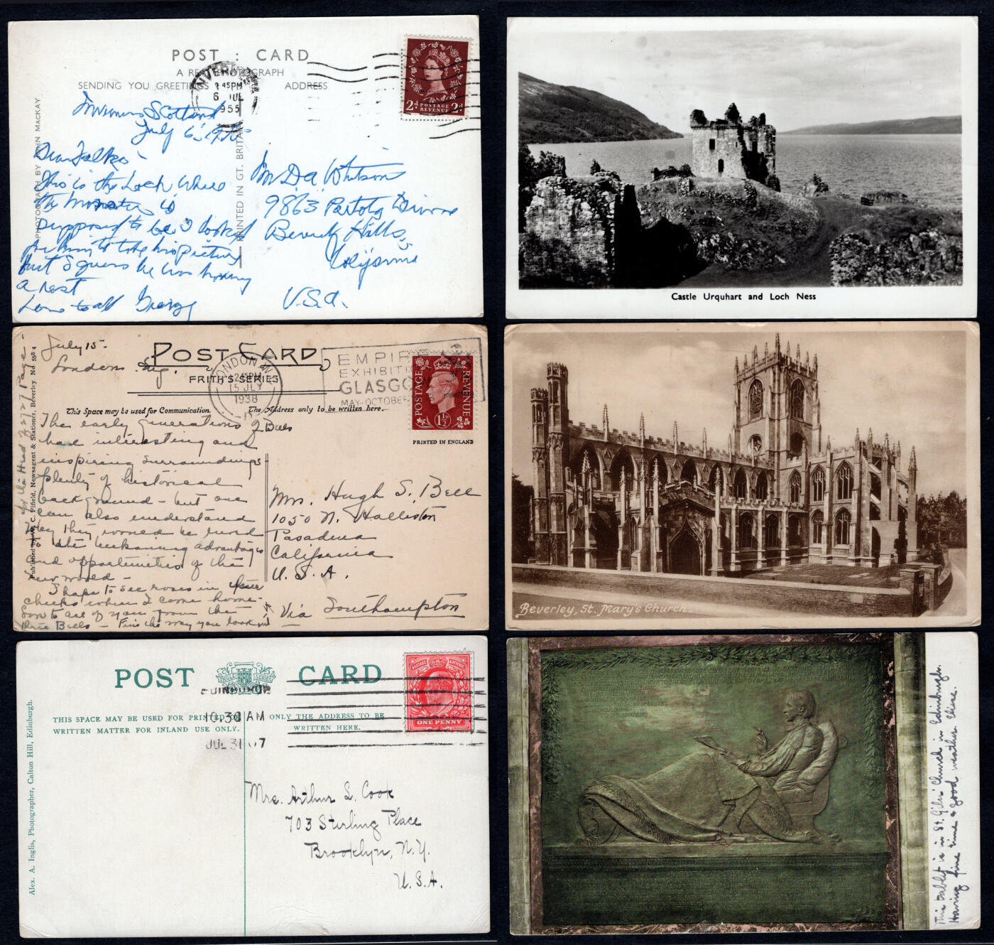 洪涛臻品批发群 精选邮票限时拍卖第六百五十九期  英国1907-1955 实寄照片明信片