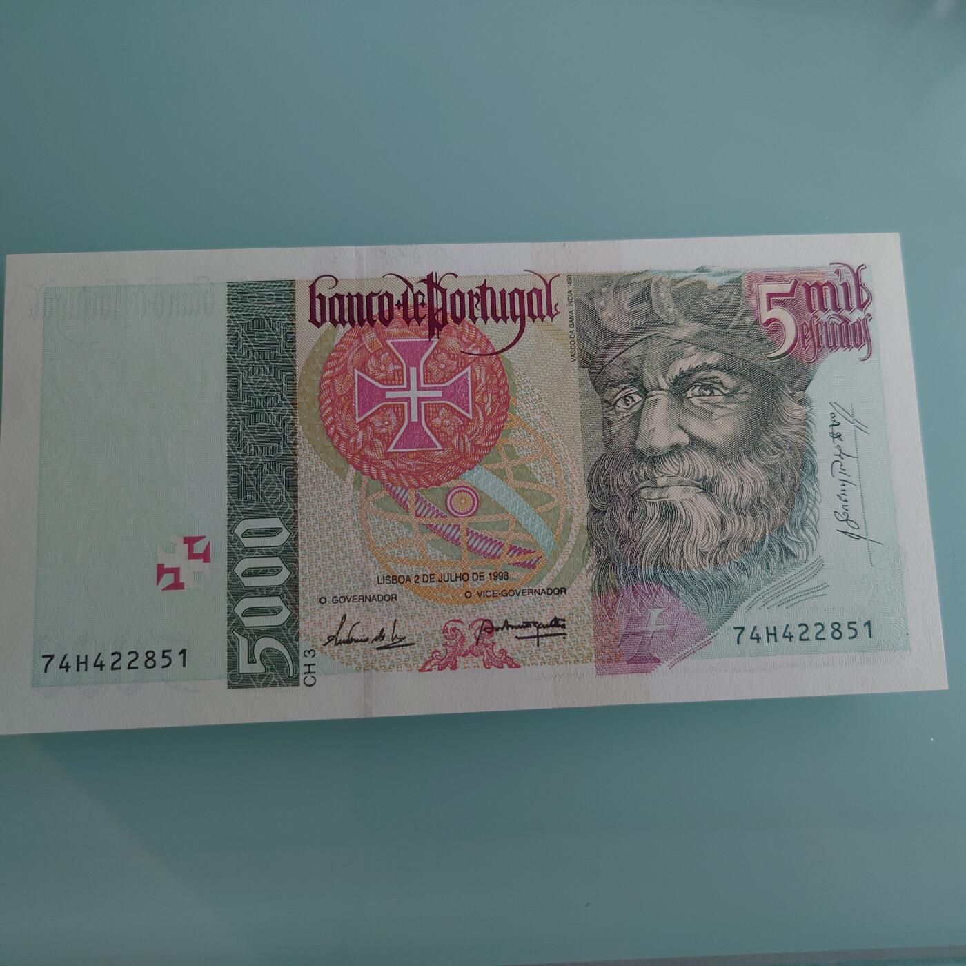 【世界钱币】精选微拍第115期暨2024年第26期  最新维港币展部分卖剩货品展销 1998年葡萄牙5000埃斯库多 全新绝品