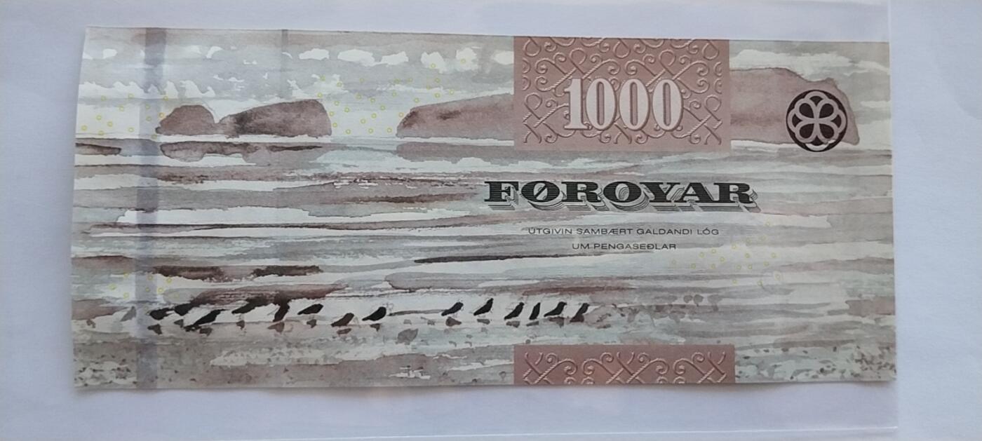 天和轩精品钱币第33场 全新NC  法罗群岛1000克朗