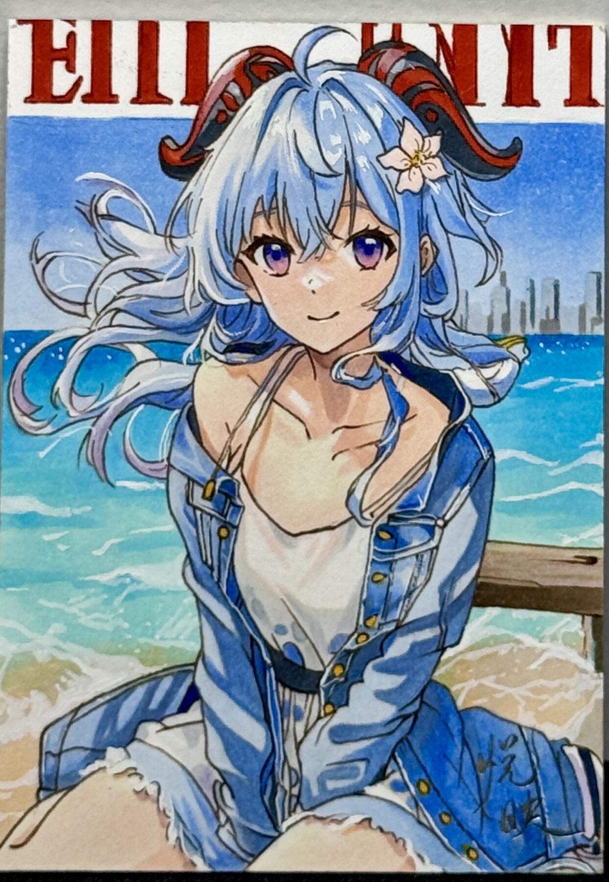 白泽拍卖卡牌专场第4期（六月精阳） 2024 原神工作室手绘卡 Beach Girl 1/1 蜘蛛男孩亲签