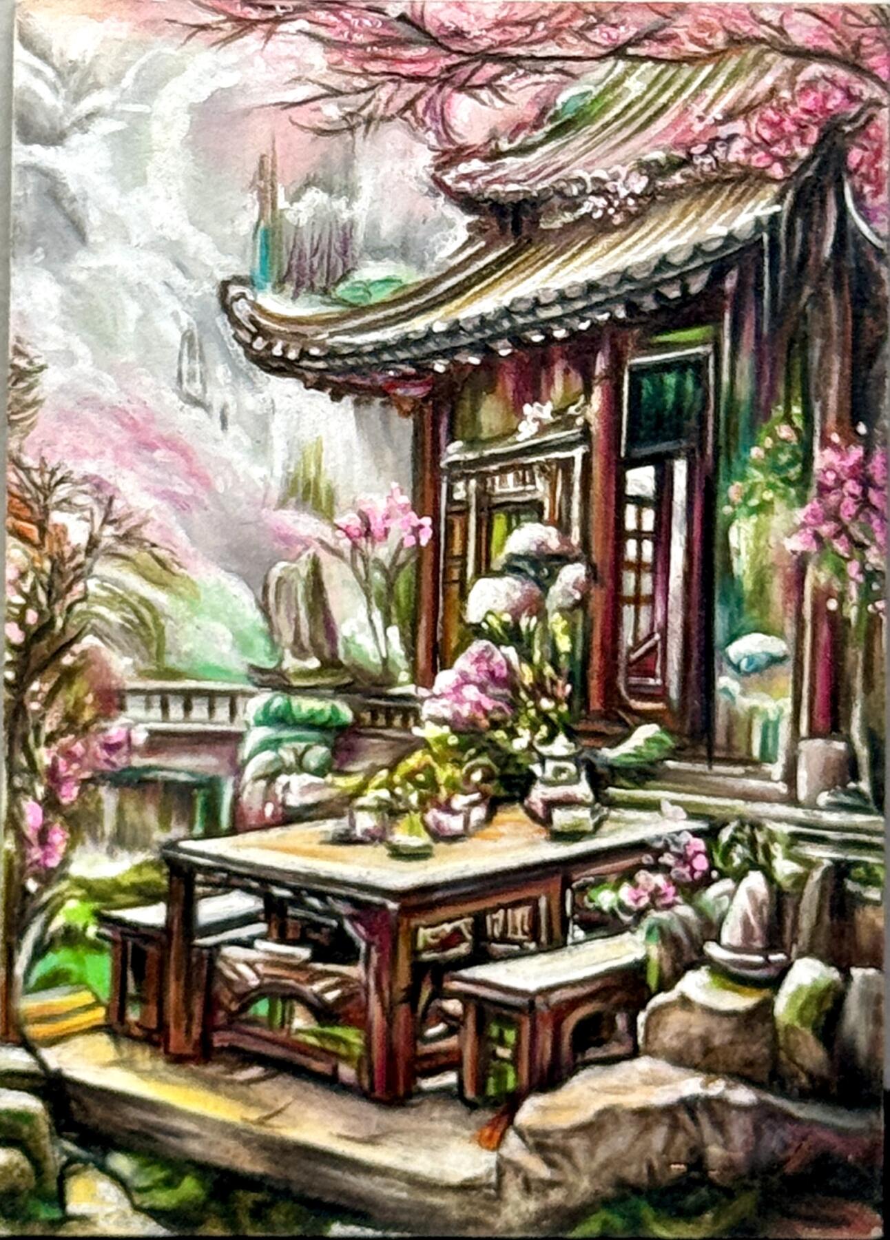 白泽拍卖卡牌专场第4期（六月精阳） 2024 还魂轩手绘卡 桃花阁 1/1 京九亲签