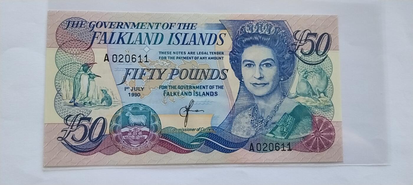 天和轩精品钱币第33场 全新UNC 福克兰群岛50镑女王