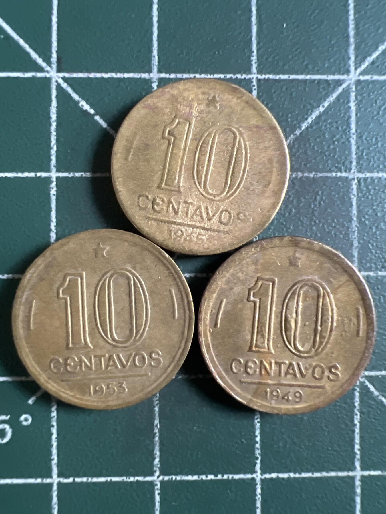 第634期 硬币专场 （无押金，捡漏，全场50包邮，偏远地区除外，接收代拍业务，本店十天发一次货） 巴西10分 三枚