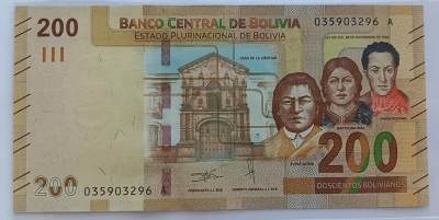 天和轩精品钱币第33场 - 玻利维亚200新版全新UNC