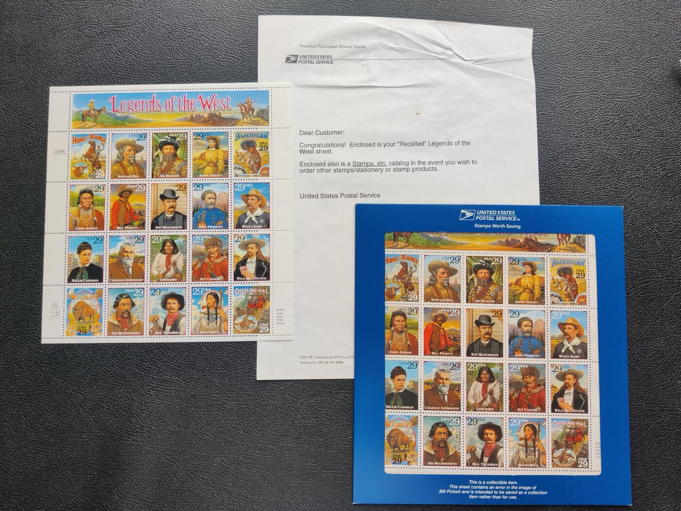 洪涛臻品批发群 精选邮票限时拍卖第六百六十一期  错版西部版票(bill pickett人像用错) 附正版一版 保真！