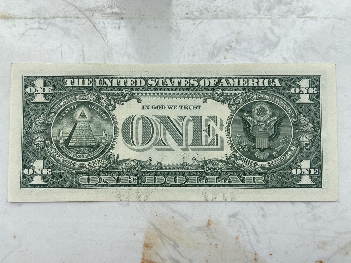 【炜奕收藏】裸钞专场第九期 1美元0999头，unc品相