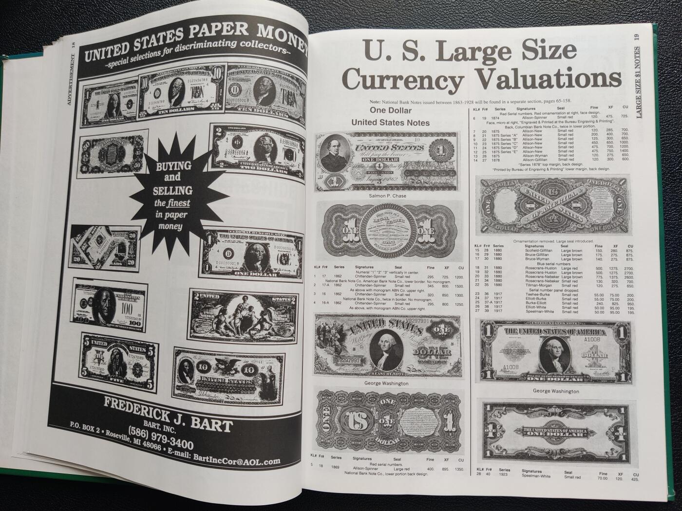 洪涛臻品批发群 精选邮票限时拍卖第六百六十一期  美国纸币目录 精装本 保存良好