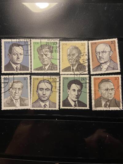 世界邮票随便拍 - 人物8枚全，雕版