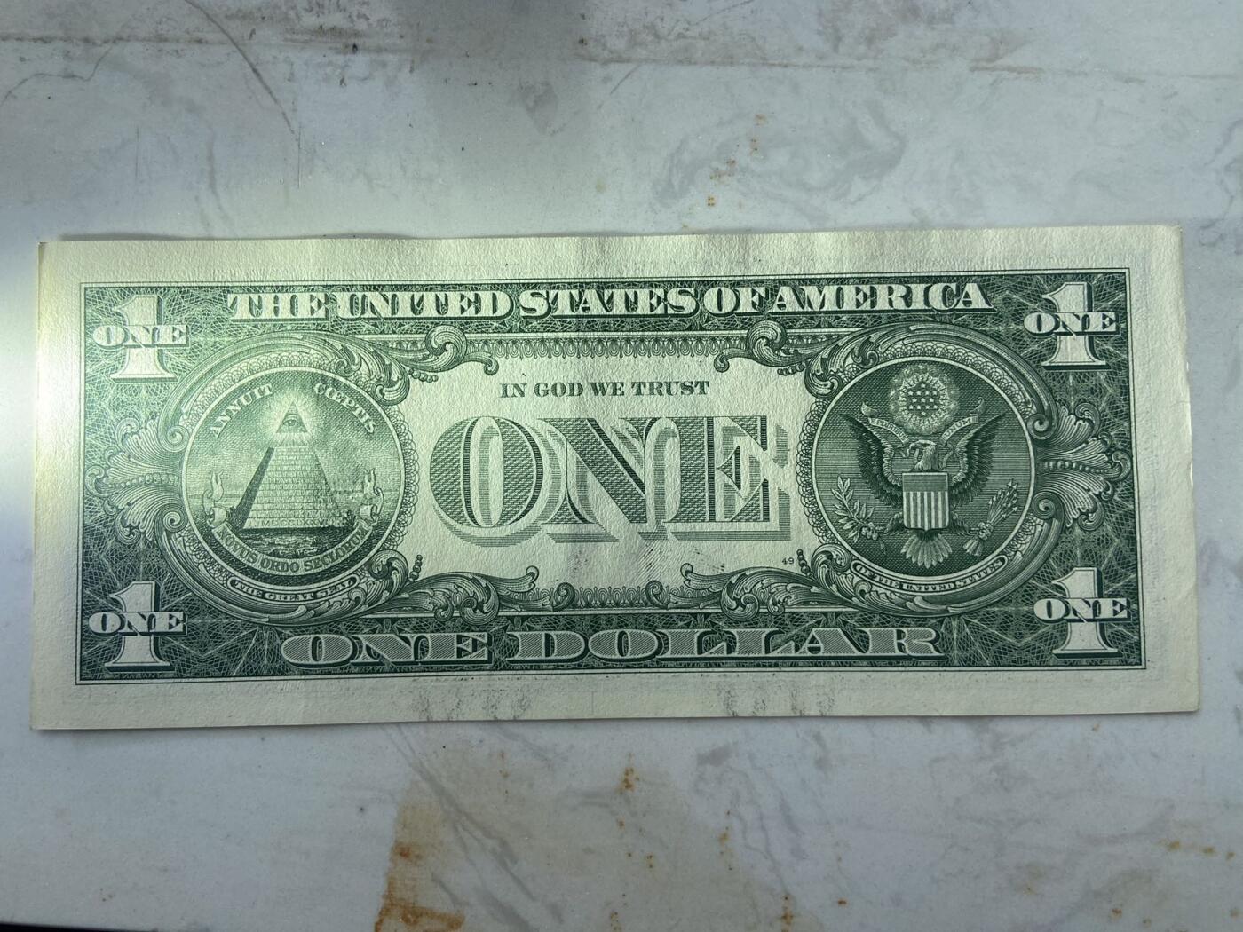 【炜奕收藏】裸钞专场第九期 1美元0999头，unc品相