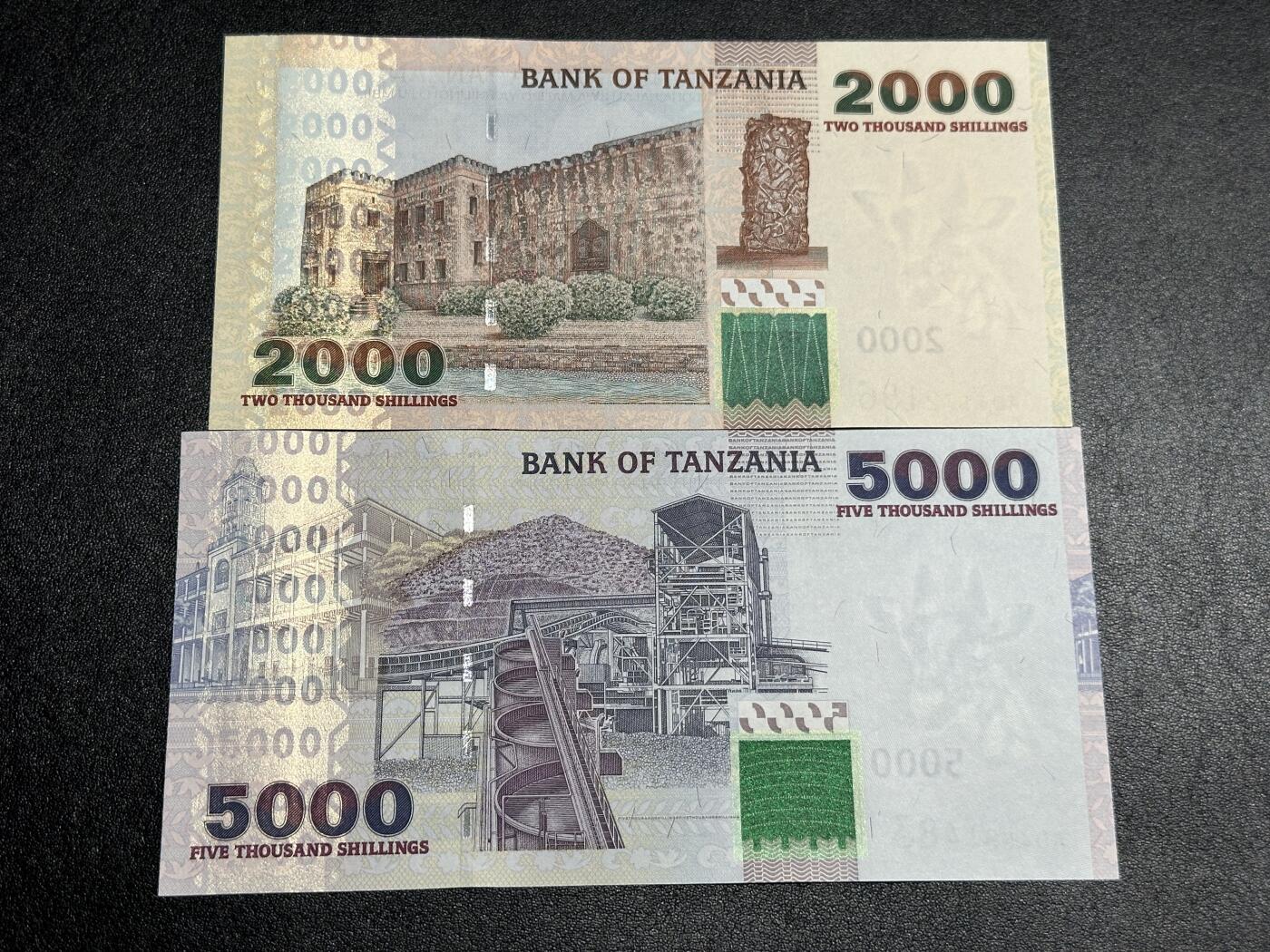 《外钞收藏家》第三百八十三期 坦桑尼亚2000和5000面额 两张一起 全新UNC