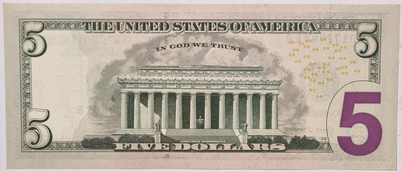 紫瑗钱币——第373期拍卖——纸币场 美国 2017年 F版 A序列 亚伯拉罕·林肯 5美元 彩色版 UNC