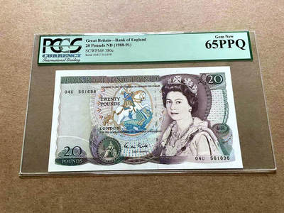 【Blue Auction】✨世界纸币精拍第498期【精】 【无47】英国 D序列 1988-91年20镑 PCGS65EPQ 