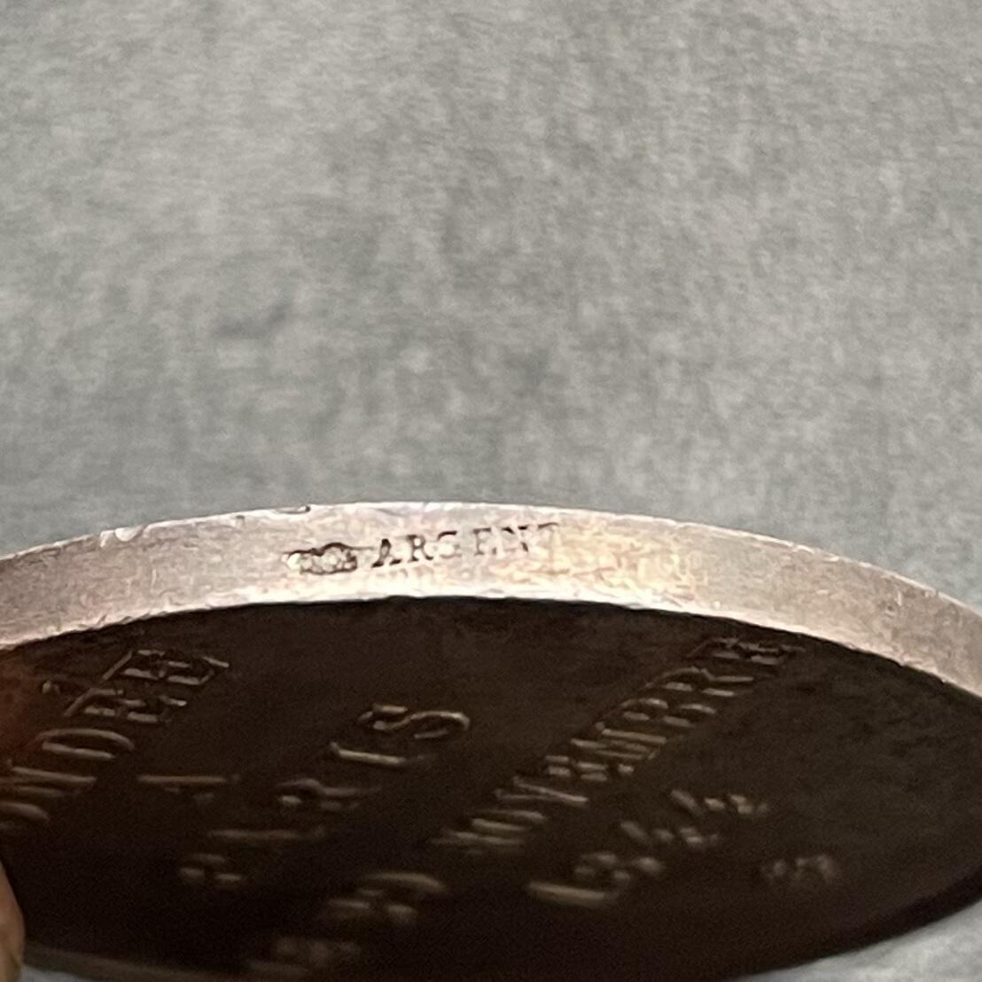 「木头集藏」章牌专场-第43期 法国工商联合会银章  直径：30mm，12.1g，边铭：丰饶角 ARGENT，少见银章。