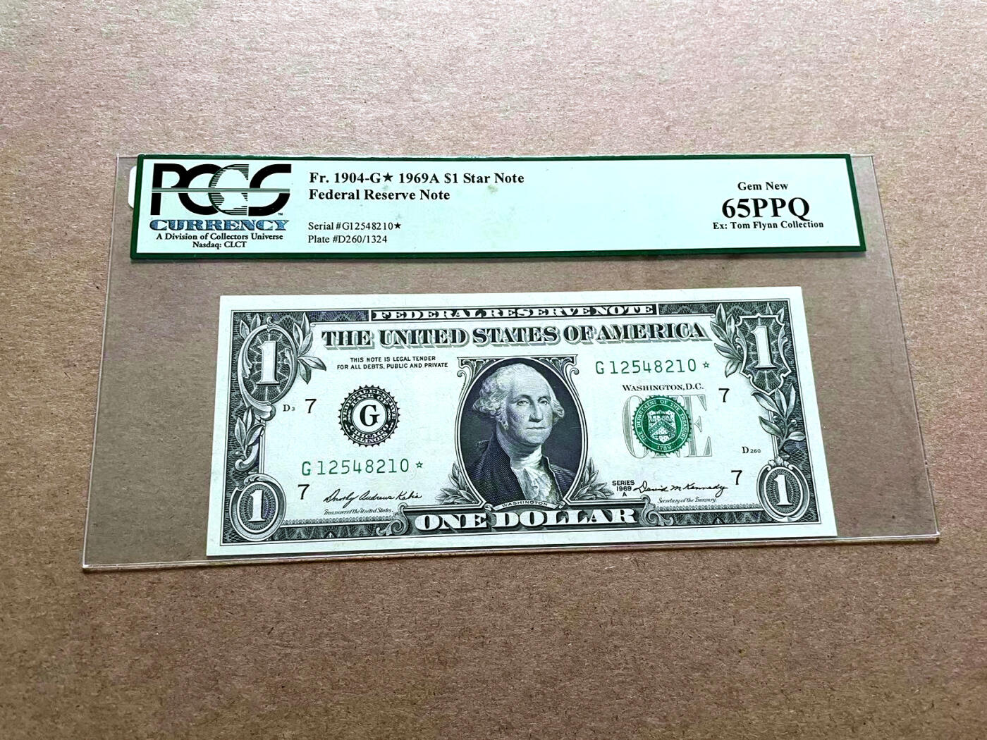 【Blue Auction】✨世界纸币精拍第498期【精】 【名家旧藏 补号】美国 1969年1美金 PCGS65EPQ 