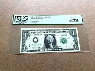 【Blue Auction】✨世界纸币精拍第498期【精】 【名家旧藏 补号】美国 1969年1美金 PCGS65EPQ 