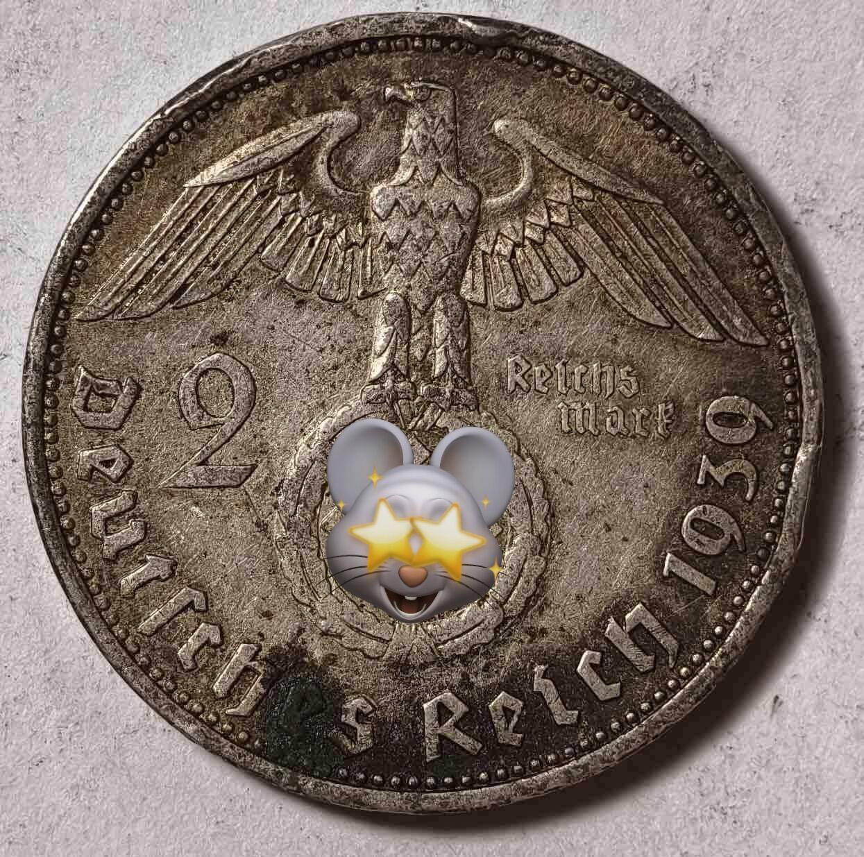 紫瑗钱币——第374期拍卖 德国 1939年 A版 兴登堡 字符 2马克 8克 0.625银