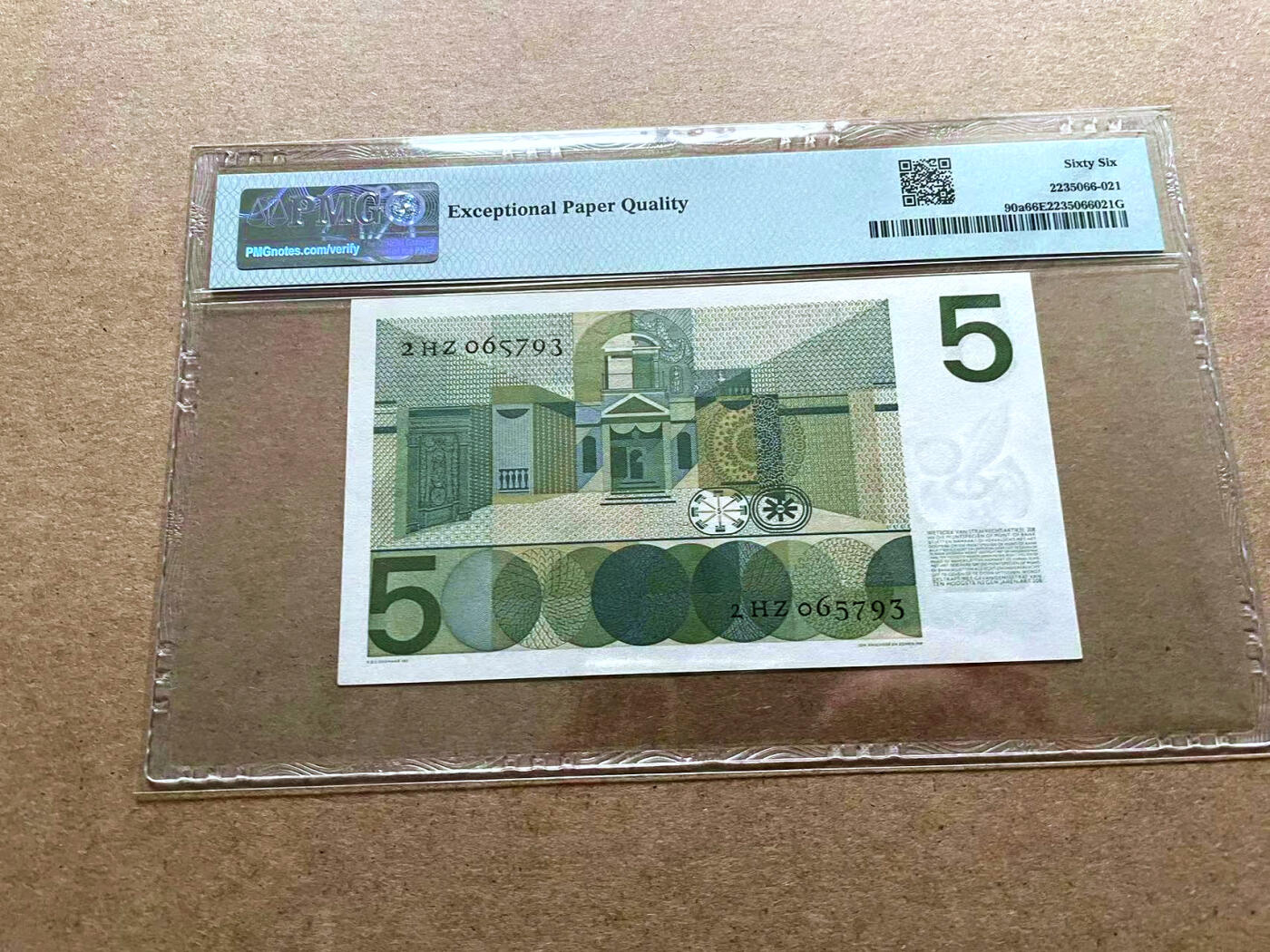 【Blue Auction】✨世界纸币精拍第498期【精】 荷兰 1966年5盾PMG66EPQ 