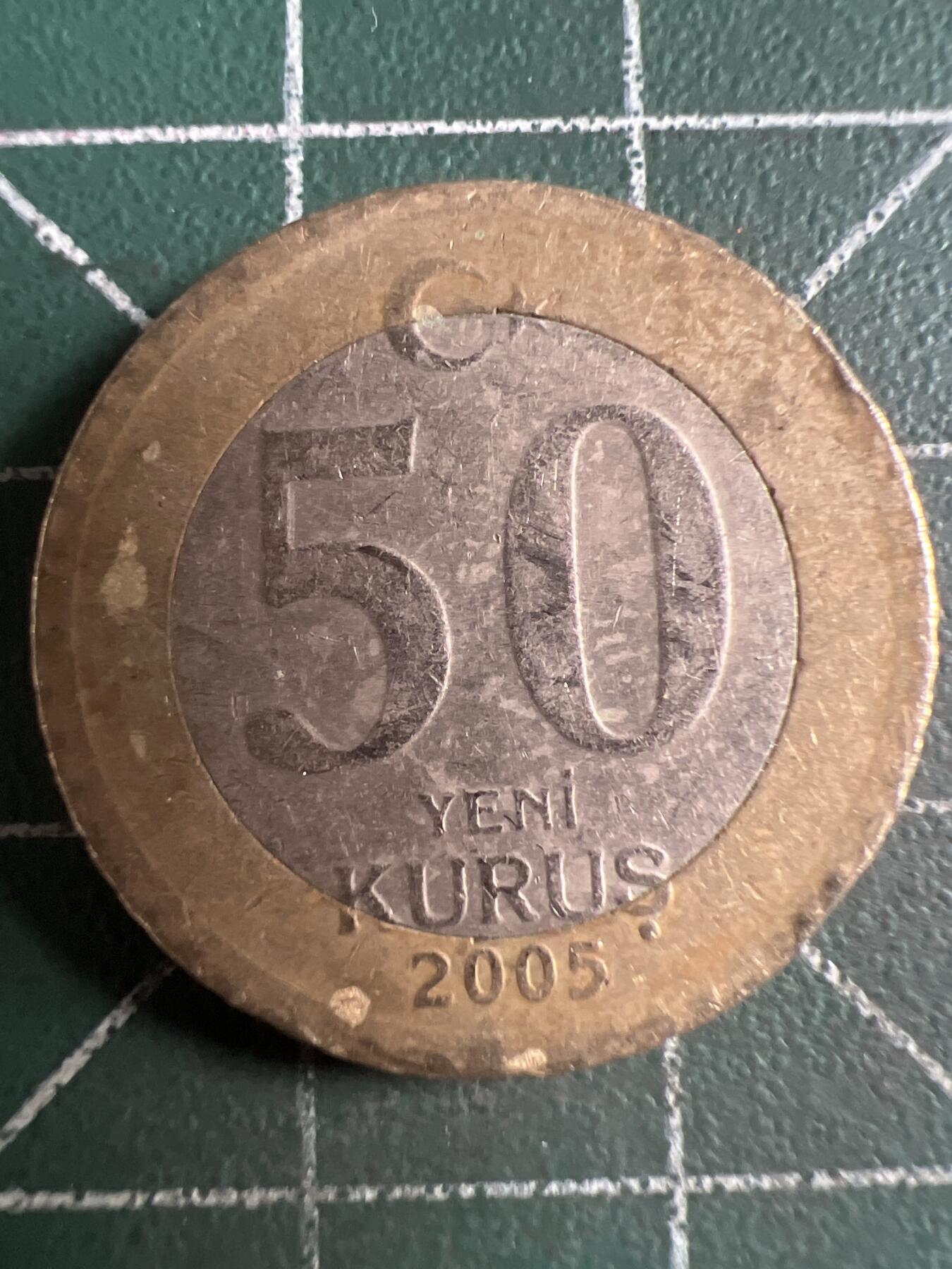 第638期 硬币专场 （无押金，捡漏，全场50包邮，偏远地区除外，接收代拍业务，本店十天发一次货） 土耳其50库鲁 双色币