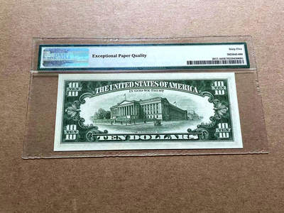 【Blue Auction】✨世界纸币精拍第498期【精】 【AA】美国 1963年10美金 PMG65EPQ 