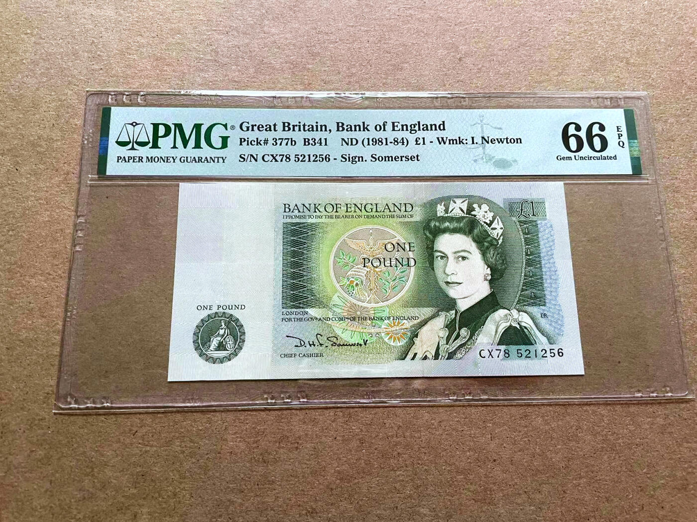 【Blue Auction】✨世界纸币精拍第498期【精】 【无47】英国 D序列 1981-84年1镑 PMG66EPQ 