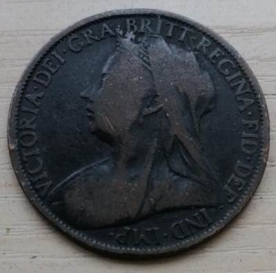 招财猫的储钱罐硬币拍卖第13场 - 英国1900年一便士老铜币