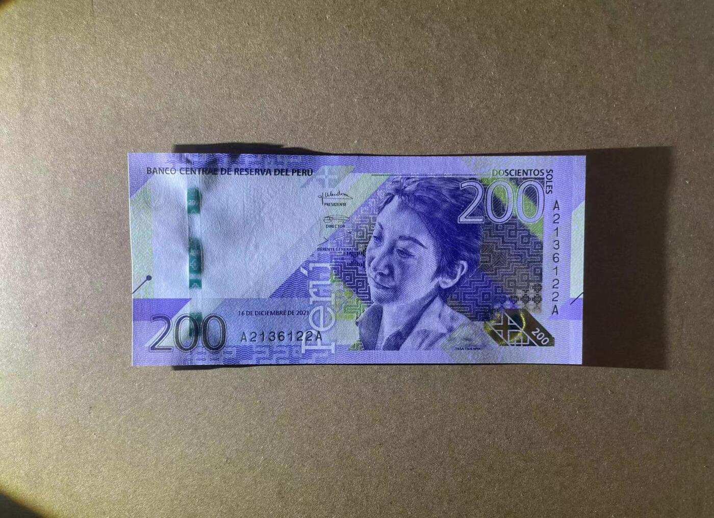 【Blue Auction】✨世界纸币精拍第498期【精】 【AA冠无47】秘鲁 2021年200索尔 全新UNC