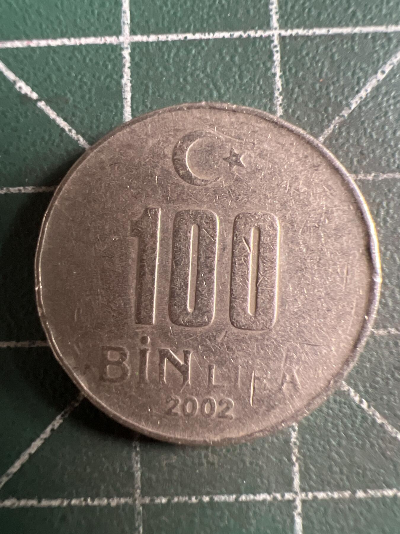 第638期 硬币专场 （无押金，捡漏，全场50包邮，偏远地区除外，接收代拍业务，本店十天发一次货） 土耳其100Bin里拉