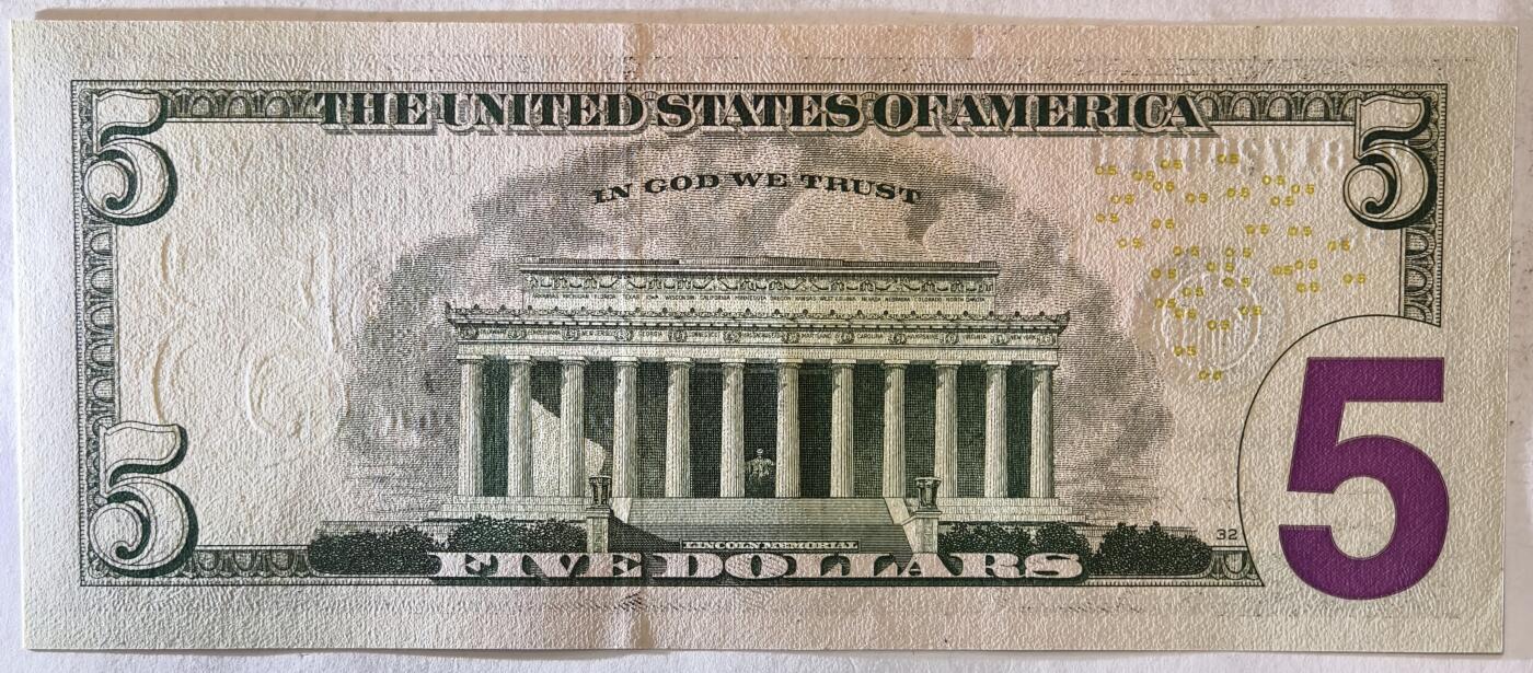 紫瑗钱币——第373期拍卖——纸币场 美国 2017年 F版 A序列 亚伯拉罕·林肯 5美元 彩色版 UNC