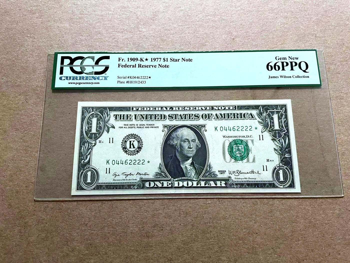 【Blue Auction】✨世界纸币精拍第498期【精】 【名家旧藏 2222狮子号 补号】美国 1977年1美金 PCGS66EPQ 