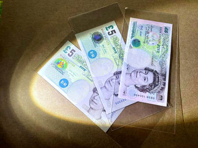 【Blue Auction】✨世界纸币精拍第498期【精】 【一组3张 含无47】英国E序列初版/再版5镑 UNC-