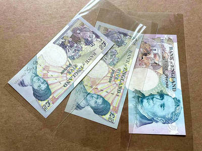 【Blue Auction】✨世界纸币精拍第498期【精】 【一组3张 含无47】英国E序列初版/再版5镑 UNC-