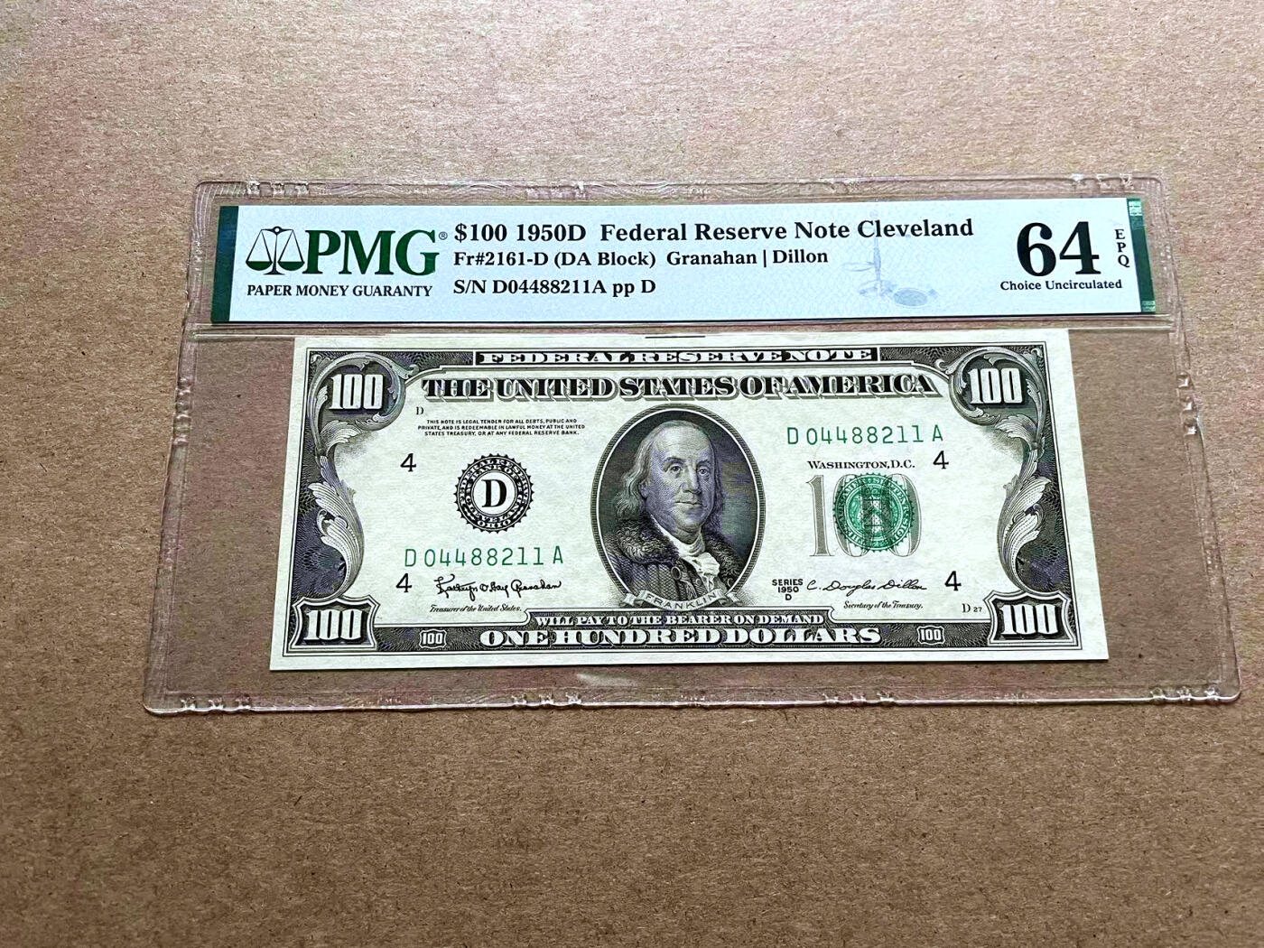 【Blue Auction】✨世界纸币精拍第498期【精】 美国 1950年100美金 PMG64EPQ 