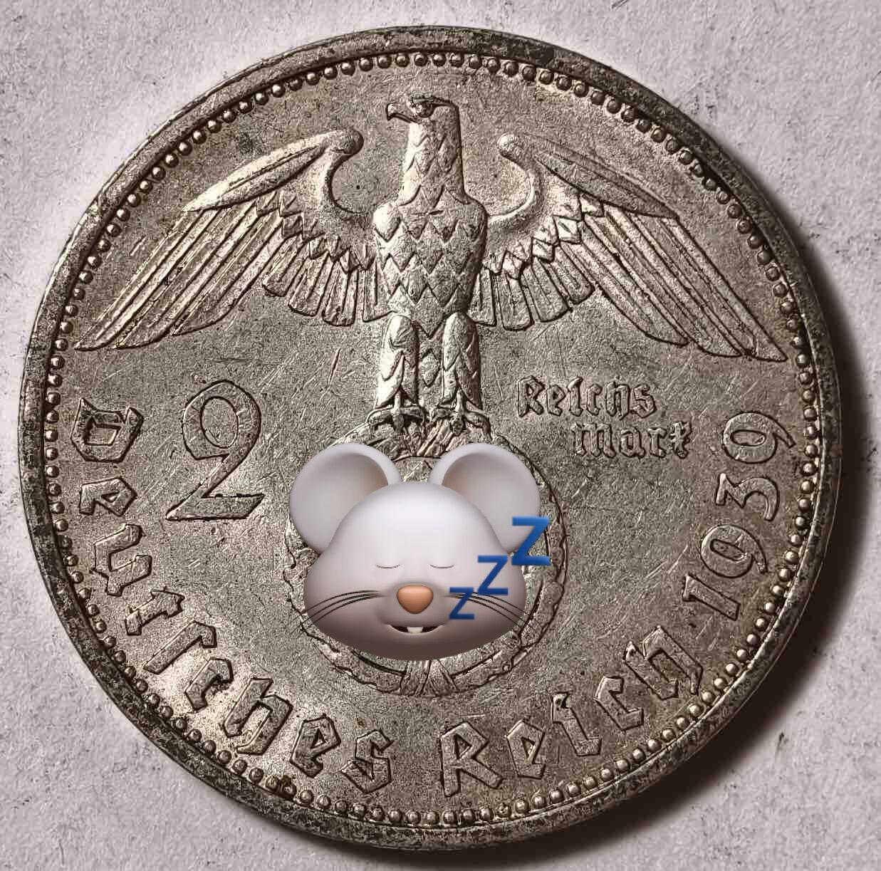 紫瑗钱币——第374期拍卖 德国 1939年 A版 兴登堡 字符 2马克 8克 0.625银