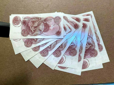 【Blue Auction】✨世界纸币精拍第498期【精】 【一组10张】英国 C序列10先令 UNC/UNC-