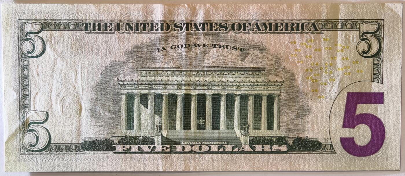 紫瑗钱币——第375期拍卖——纸币场 美国 2017年 F版 A序列 亚伯拉罕·林肯 5美元 彩色版 UNC-
