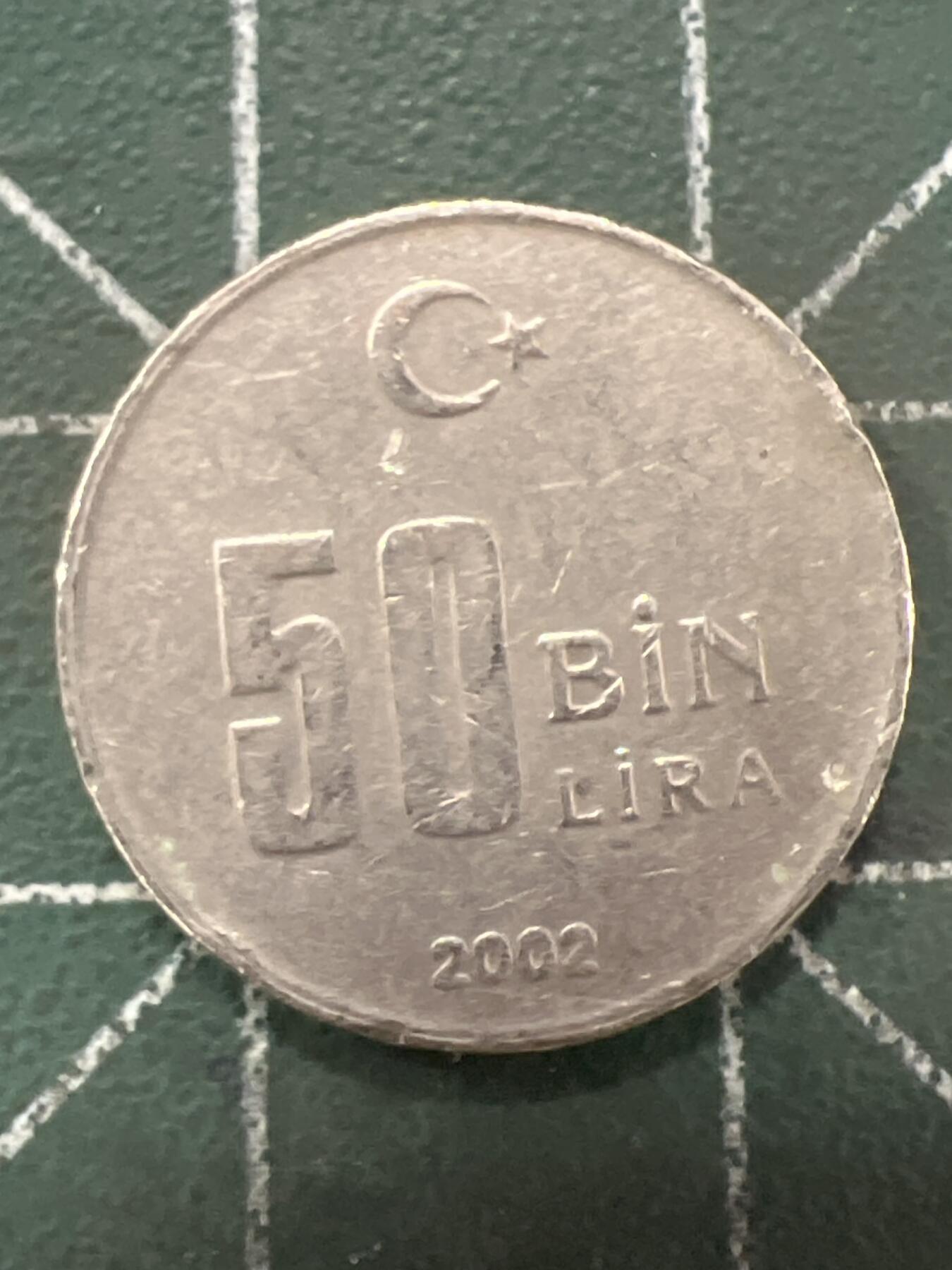 第637期 硬币专场 （无押金，捡漏，全场50包邮，偏远地区除外，接收代拍业务，本店十天发一次货） 土耳其50Bin里拉