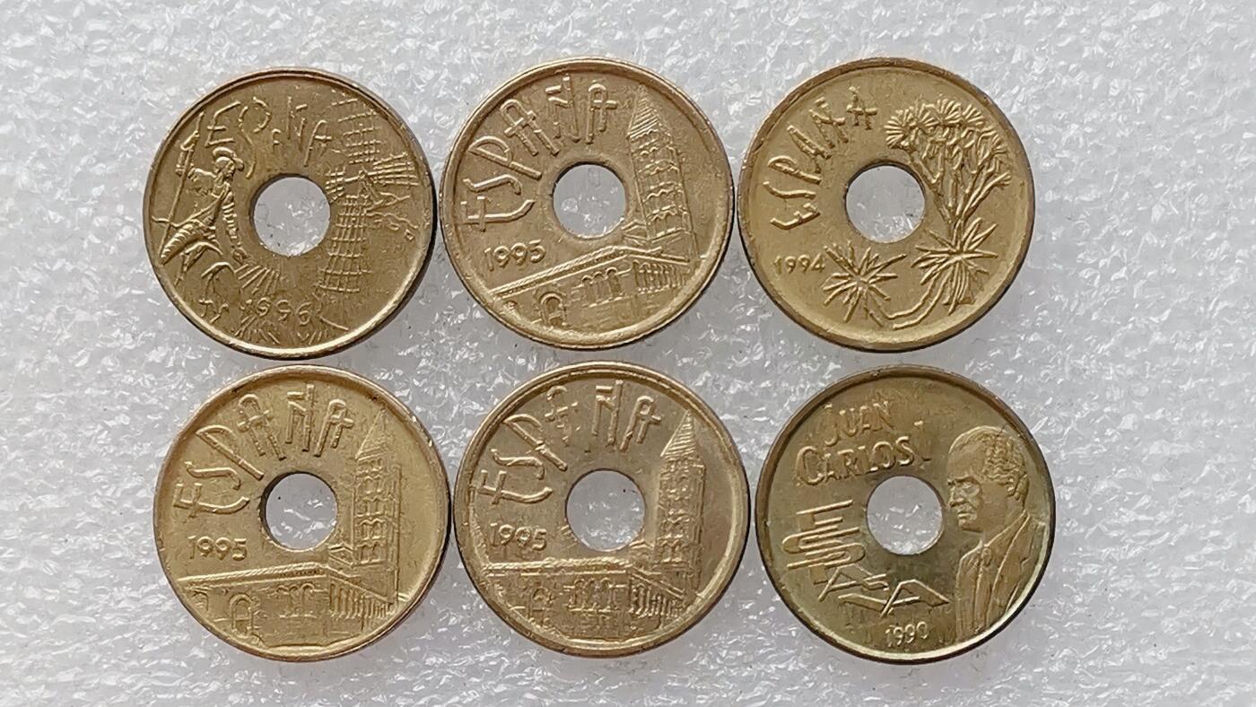 第一海外回流一元起拍收藏 散币专场 第99期 西班牙25分铜币 6枚