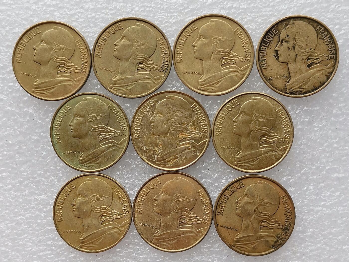 第一海外回流一元起拍收藏 散币专场 第99期 法国10分 10枚