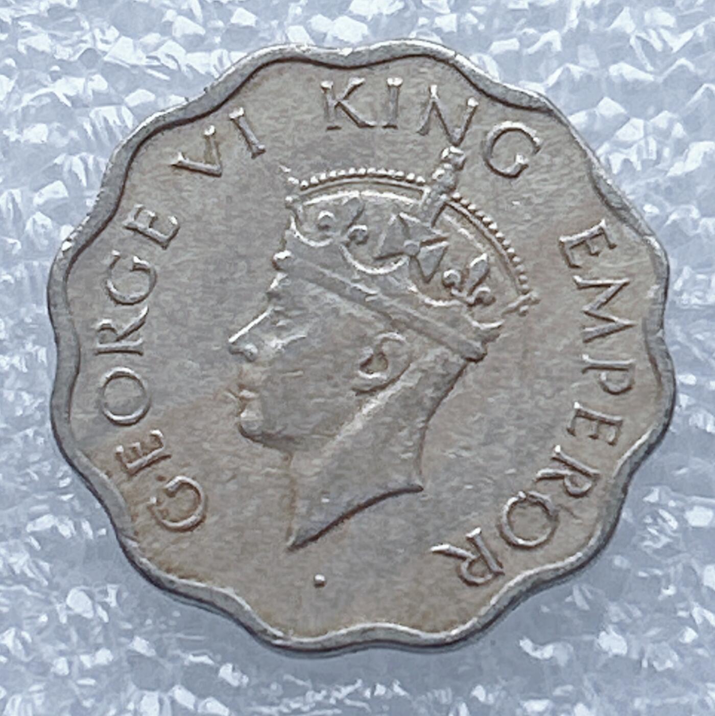 海外回流1元起拍小铺 各国钱币散币场 第13期 印度1946年乔治六世1安娜铜镍币